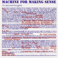 Front cover art for Machine for Making Sense: On Second Thoughts