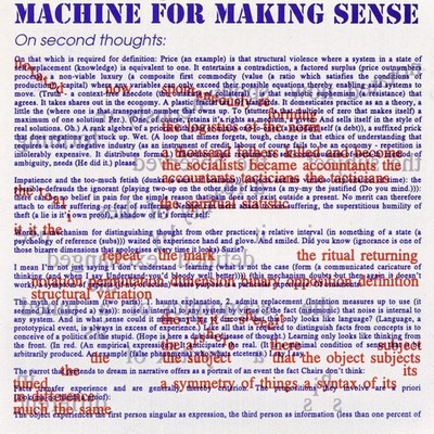 Front cover art for Machine for Making Sense: On Second Thoughts